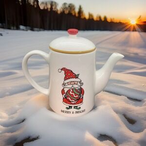 Coffee/Tea Pot Santa Claus Spectrum Designs Merry And Bright Christmas Teapot
